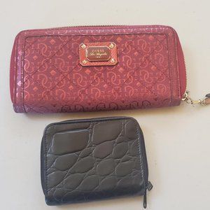 2 Wallets.  Large (Guess) and smaller one.  Small one is leather